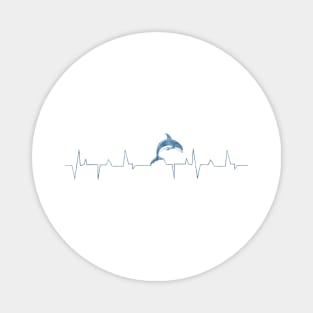 Heartbeat Dolphin Jumping Blue Magnet